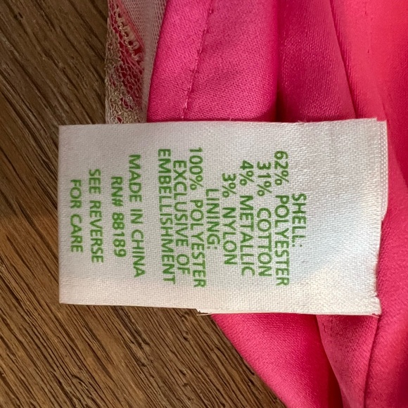 Lilly Pulitzer Pink Gold and Silver Striped Virginia Dress - Picture 6 of 7